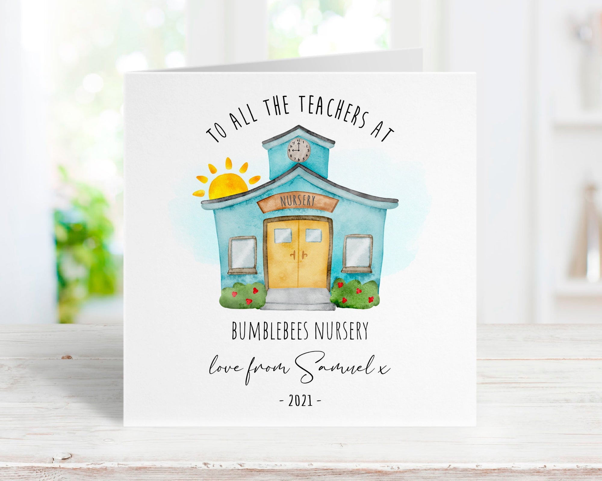 Personalised Thank You Nursery Card - - Teacher Card - Teacher Gift - End Of Term Card