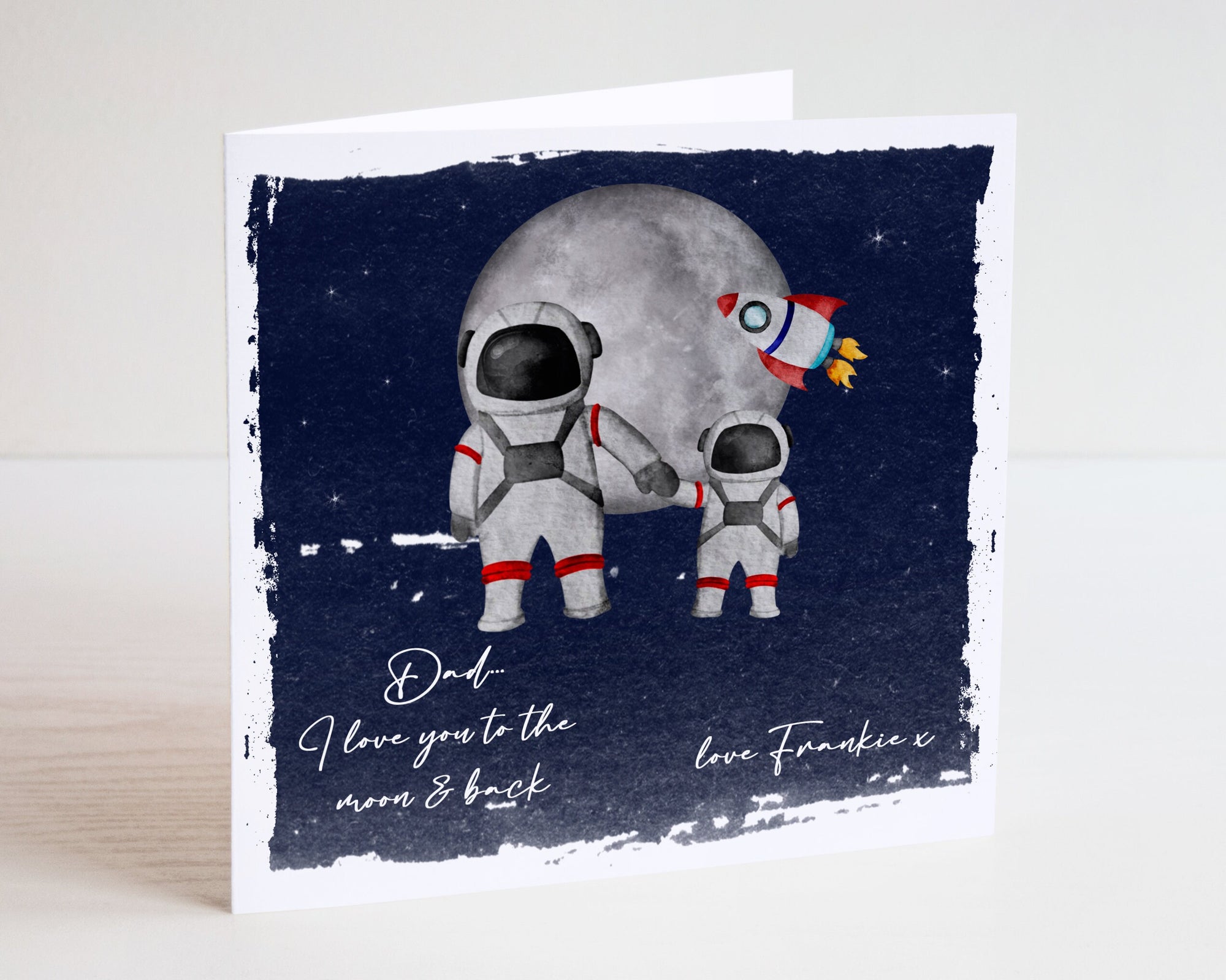 Personalised Father's Day I Love You To The Moon & Back Card - Dad Card - Father Card - Daddy Card