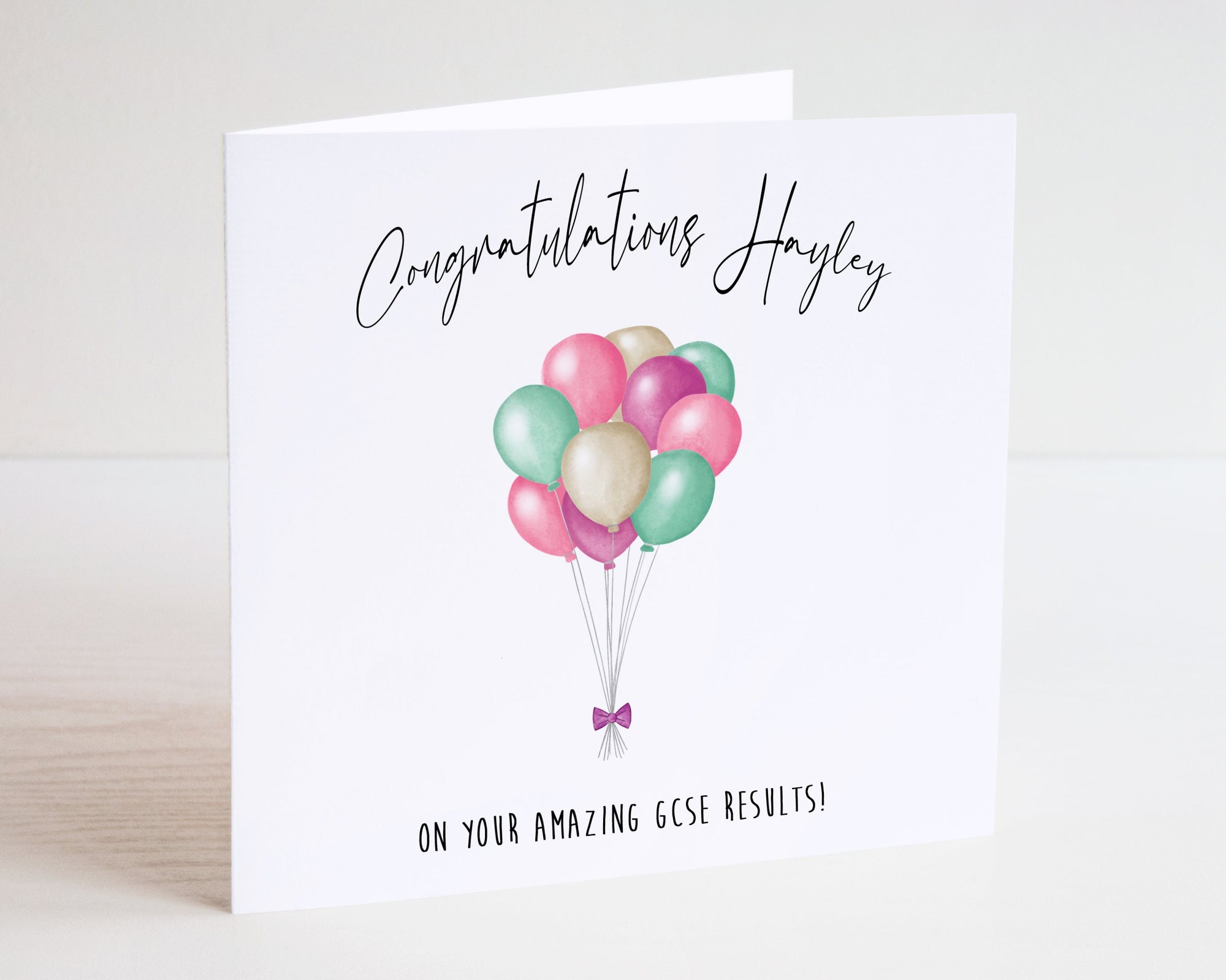 Congratulations Balloon Card - Exams Card - GCSE Card - A Level Results Greeting Card - Graduation Card