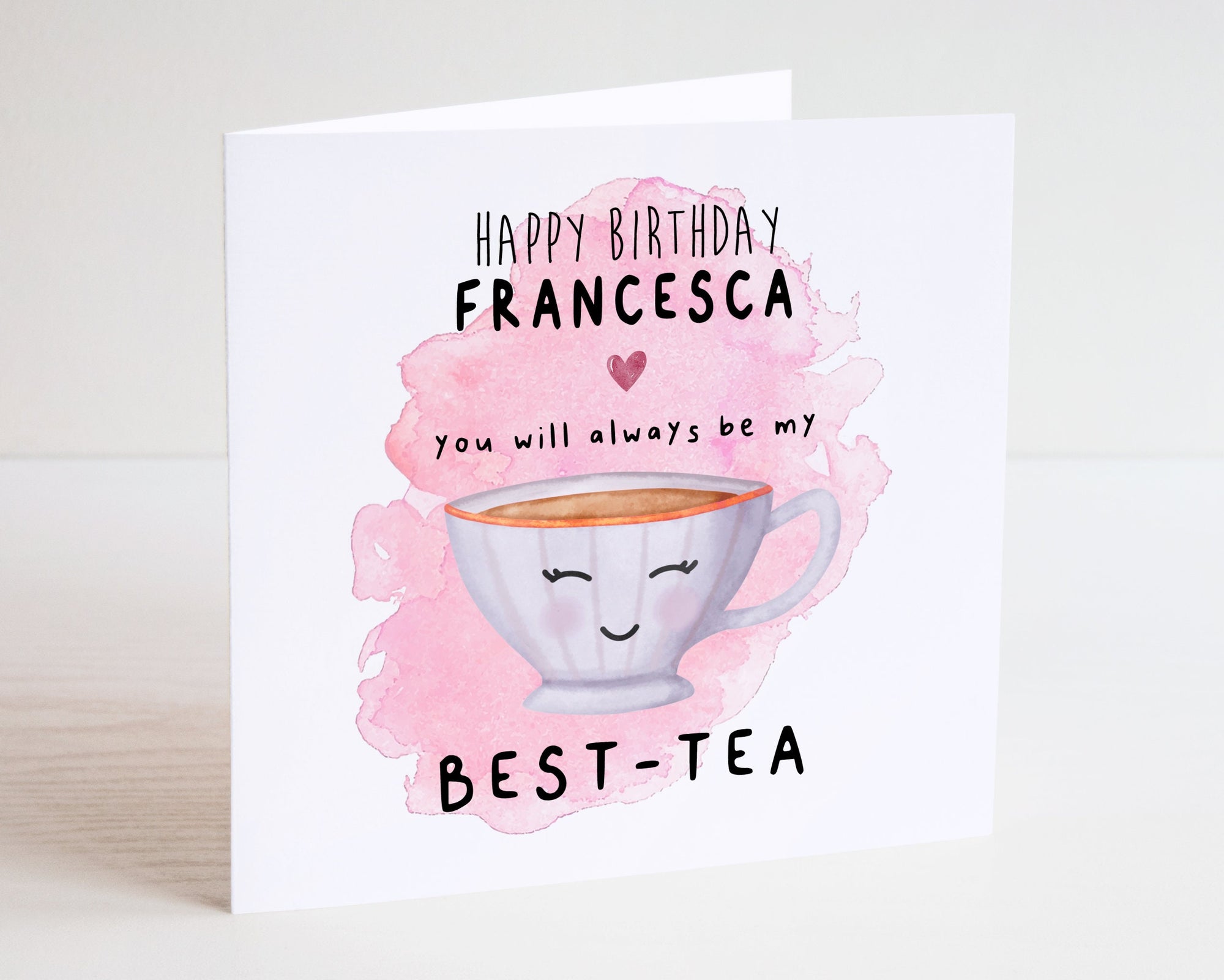 Bestie Birthday Card - Best Friend Birthday Card - Bestie Card - Personalised Best-Tea Card - Friend Birthday - Friend Greeting Card