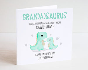 Happy Father's Day Dinosaur Card - Daddy Card - Watercolour Father's Day Card - Dad Greeting Card - First Time Dad - Daddysaurus - C125