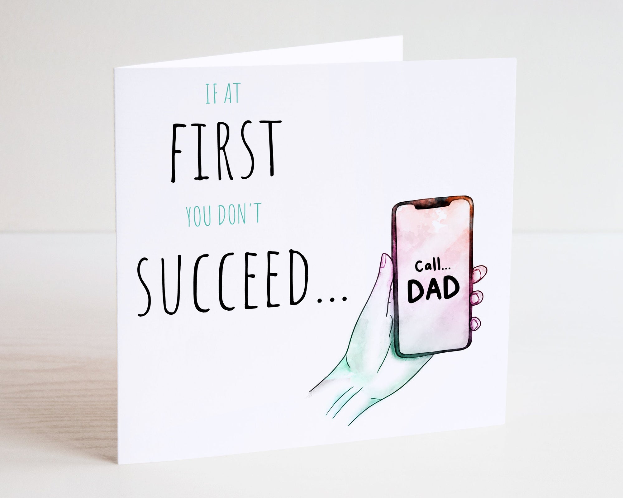 Happy Father's Day Card - Call Dad Card - Watercolour Father's Day Card - Dad Greeting Card - To My Dad Card - C115