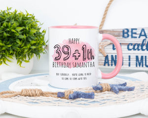 Personalised Age Watercolour Birthday Mug - Happy Birthday - Birthday Mug - Watercolour Mug - 60th Gift - 50th Gift- 40th Gift - 30th Gift