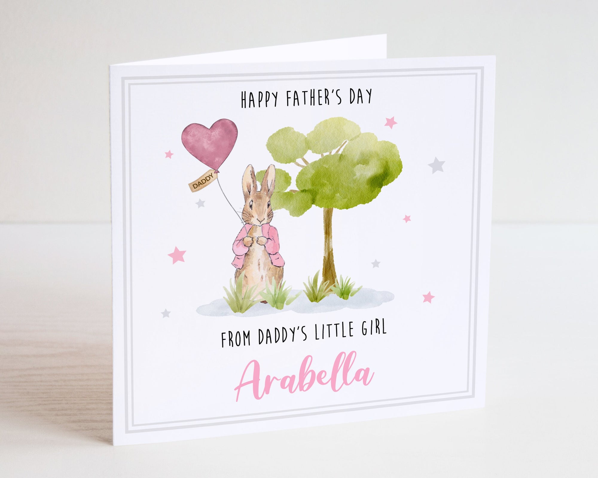 Bunny Father's Day Card - Daddy's Little Girl - Dad Card - Father Card - Daddy Card - Fathers Day Card - Papa Bear Card - C133