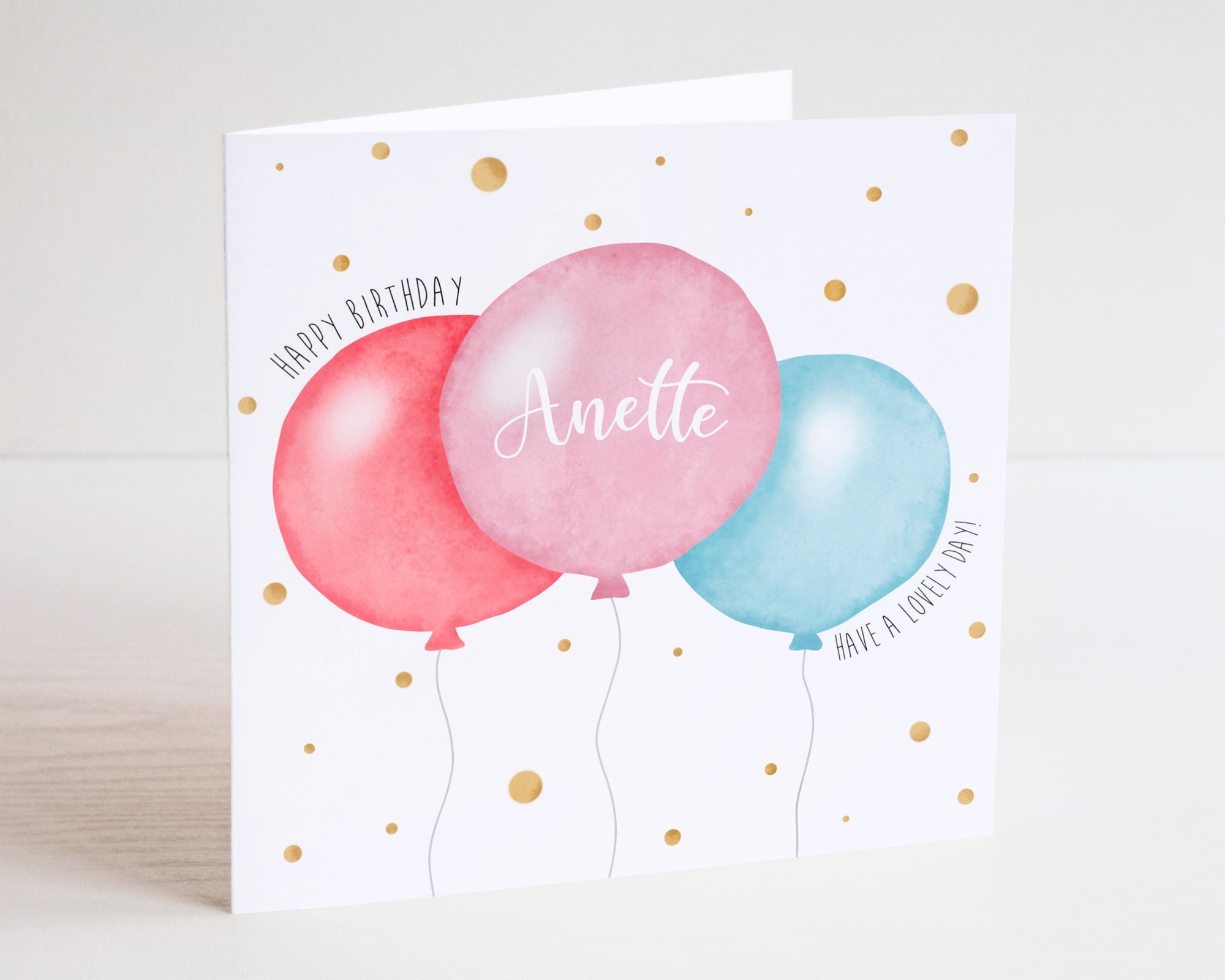 Watercolour Balloon Birthday Card - Happy Birthday - Birthday Card - Friend Card - Watercolour Card - Bestie Card