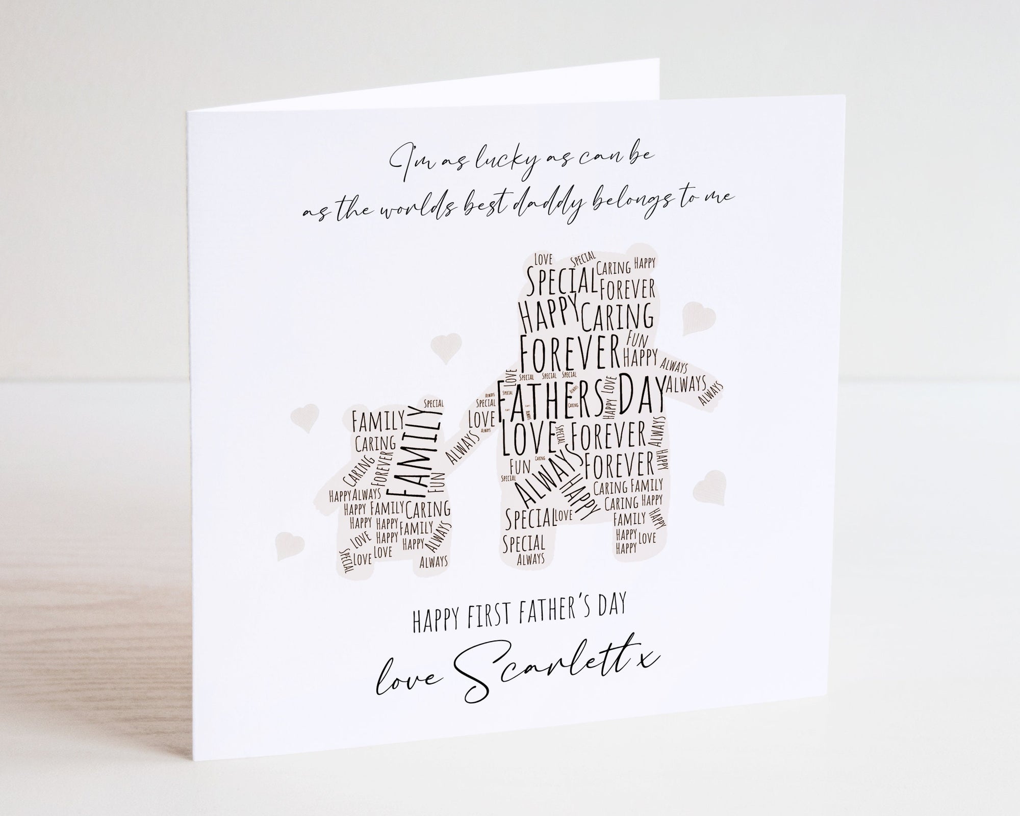 Happy Father's Day Bear Card - Daddy Card - Watercolour Father's Day Card - Dad Greeting Card - First Time Dad