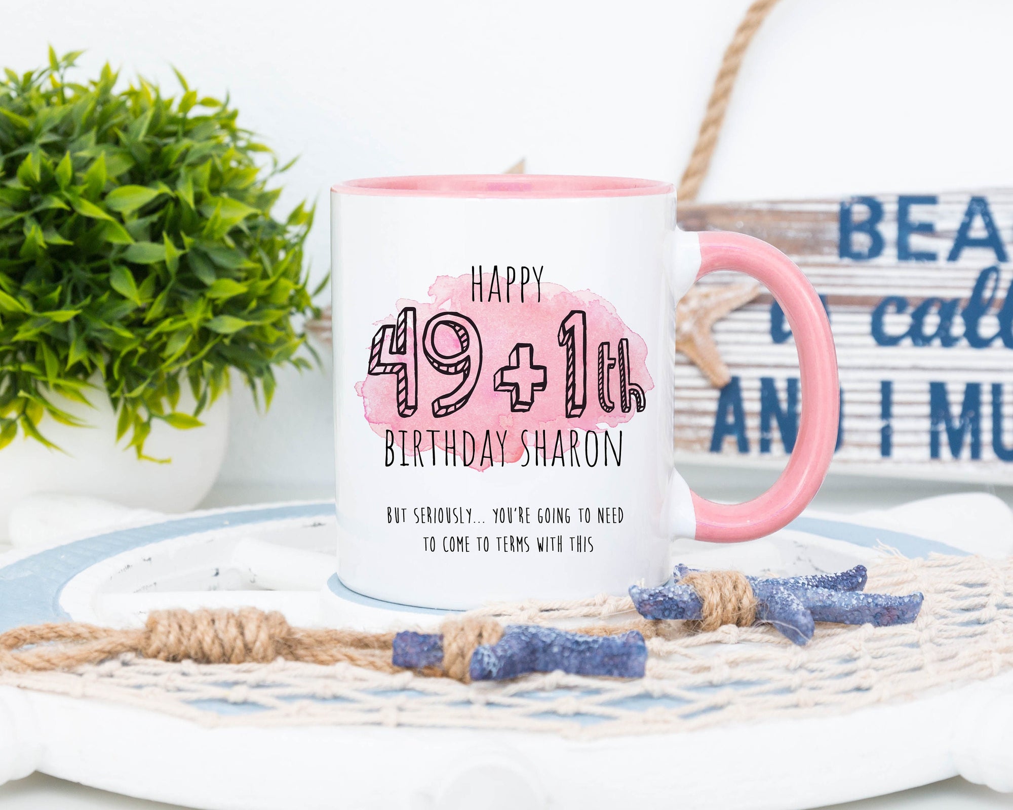 Personalised Age Watercolour Birthday Mug - Happy Birthday - Birthday Mug - Watercolour Mug - 60th Gift - 50th Gift- 40th Gift - 30th Gift