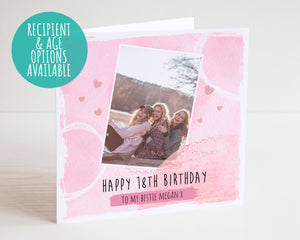 Personalised Birthday Girl Photo Card - Bestie Card - 21st Birthday Card - 18th Birthday Card - 16th Birthday Card - Birthday Cards