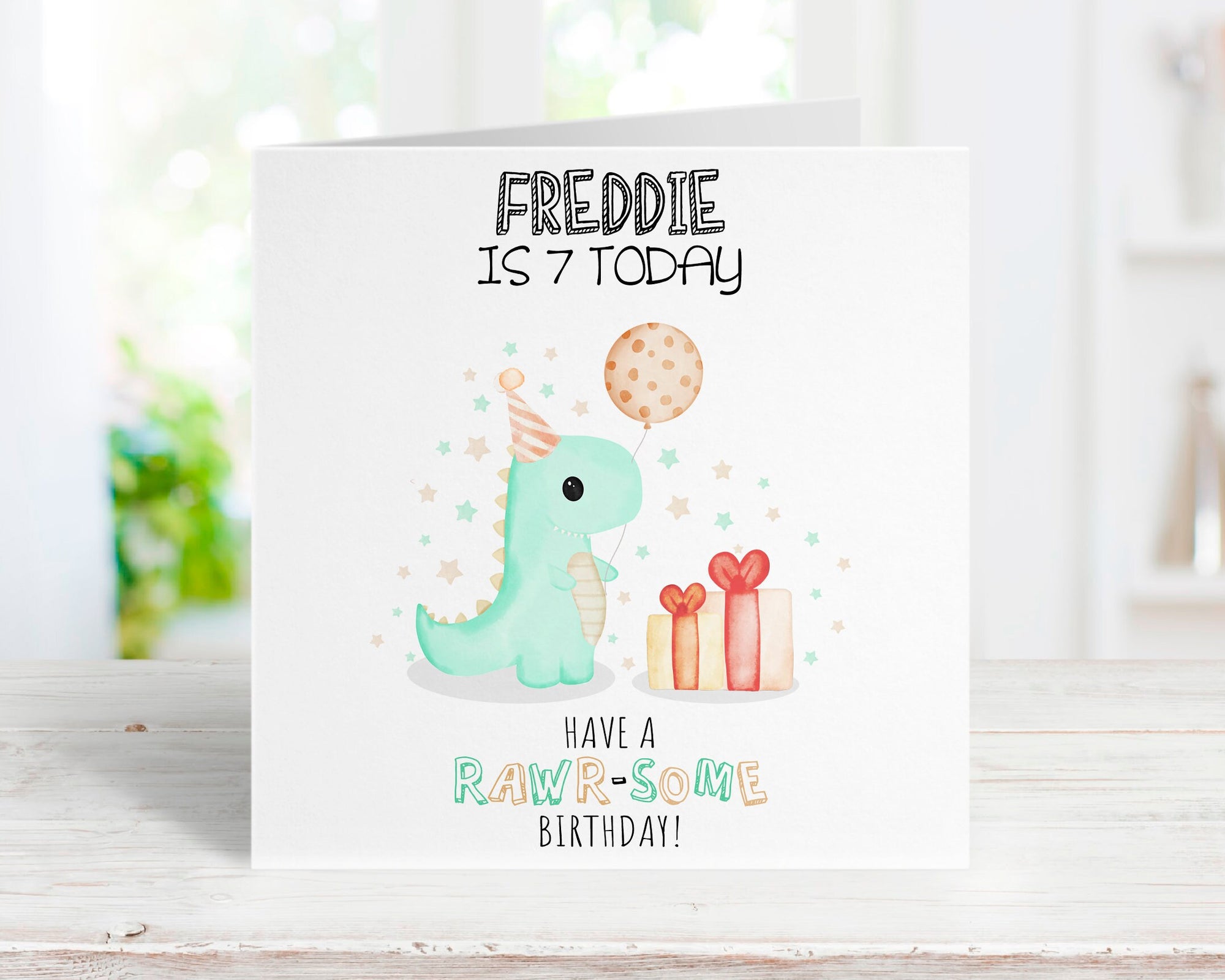 Personalised Dinosaur Rawr-Some Birthday Card - Birthday Cards - Kids Birthday - Nephew Birthday - 1st Birthday Card - 2nd Birthday Card