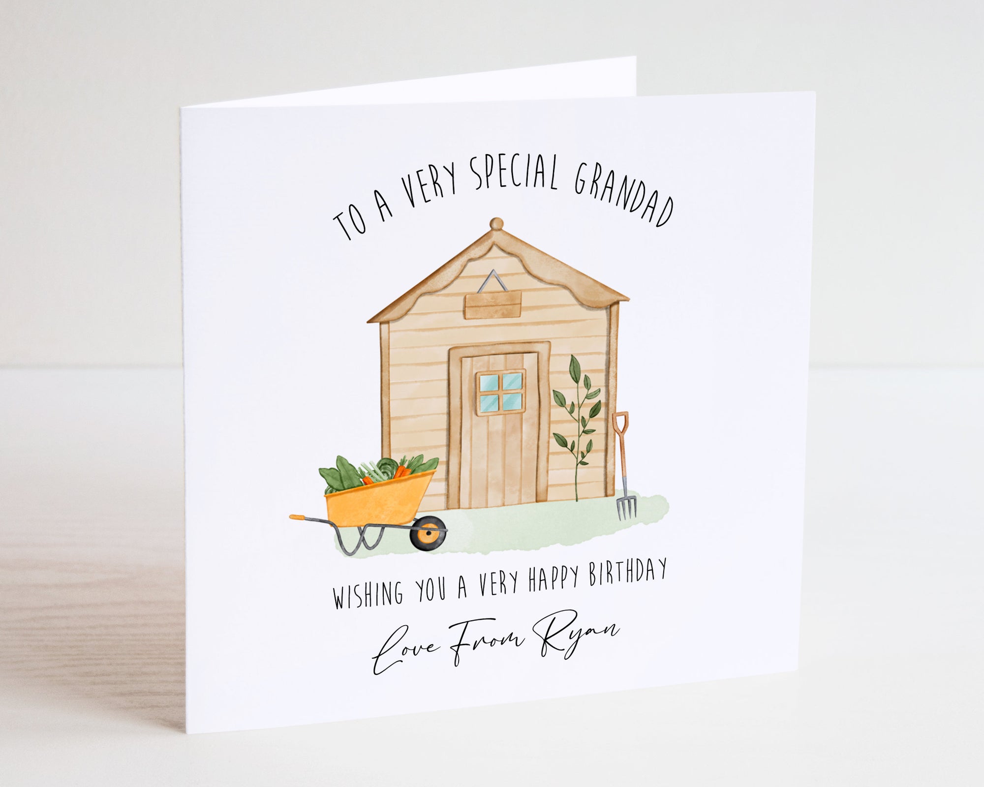 Personalised Grandad Birthday Card - Happy Birthday - Grandad Gift - Grandkids Card - Grandads Shed