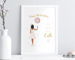 Personalised Birthday Girl Print - Best Friend Print - Custom Print - Best Friend Wall Art - Bestie Wall Art - Birthday Gift - A4 Print