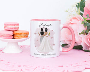 Personalised Thank You Bridesmaid Mug - Bridesmaid Mug - Wedding Thank You - Bridesmaid Gift - Pink Mug - Wedding Mug - Wedding Gift