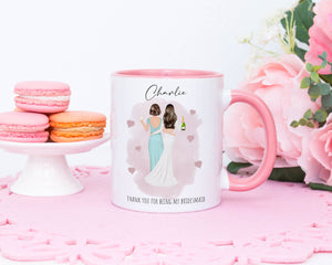 Personalised Thank You Bridesmaid Mug - Bridesmaid Mug - Wedding Thank You - Bridesmaid Gift - Pink Mug - Wedding Mug - Wedding Gift