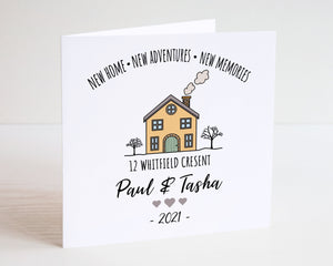 Personalised New Home, New Adventures, New Memories Card - Congratulations On Your New Home - Happy Moving Day - New Home Card For Friends