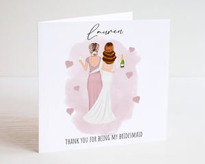 Personalised Thank You Bridesmaid Card - Bridesmaid Card - Wedding Thank You - Bridesmaid Gift