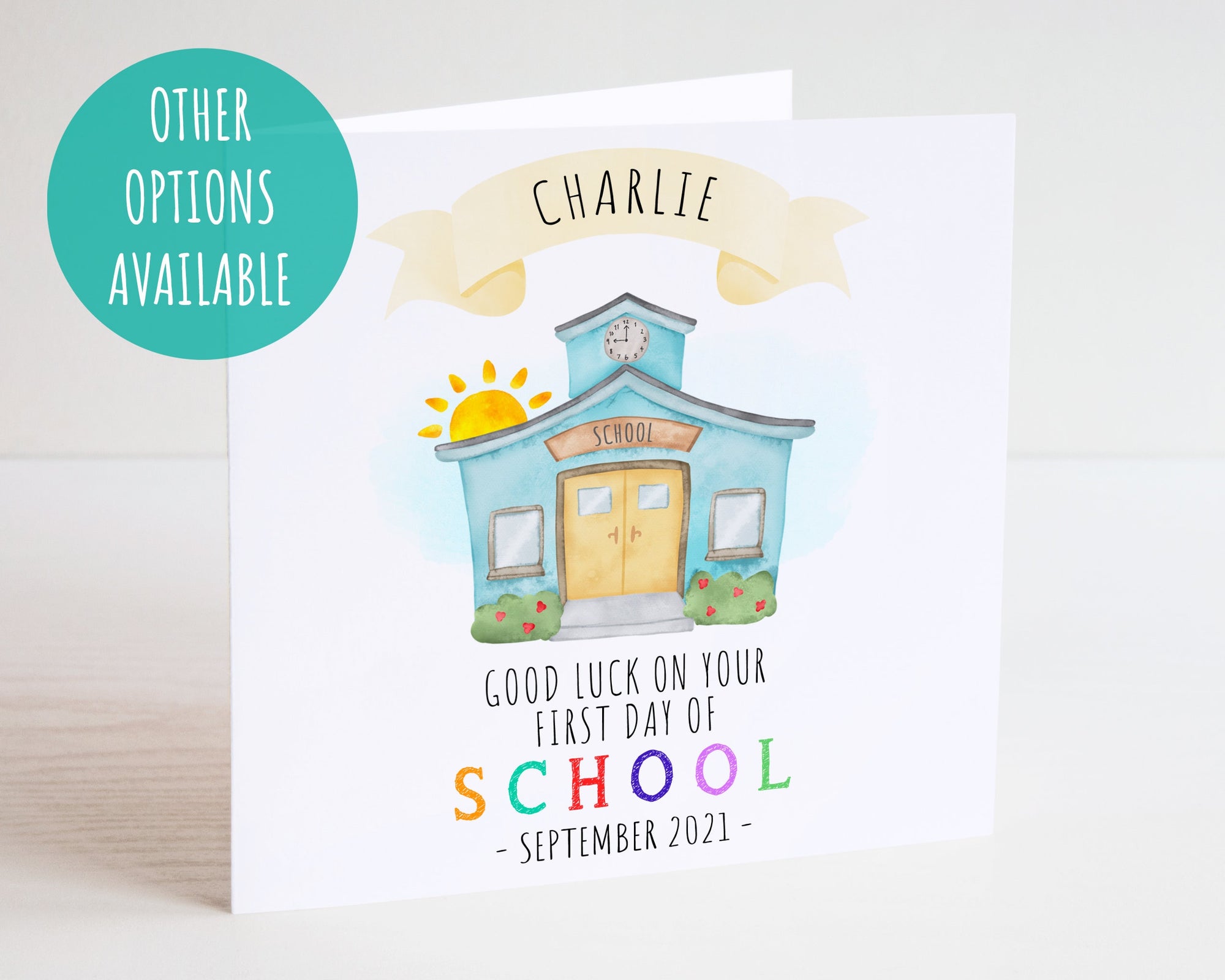 Personalised First Day Of School Card - New School Card - Going To School Card - Reception Card - C120