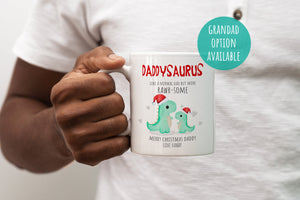 Christmas Daddysaurus Dinosaur Mug - Father's Day Mug - Father's Day Gift - Daddy Gift - Daddy Mug - Grandadsaurus - Grandad Mug