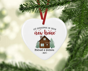 Personalised New Home Ceramic Christmas Decoration - Housewarming Gift - New Home Bauble - First Home Christmas Decoration