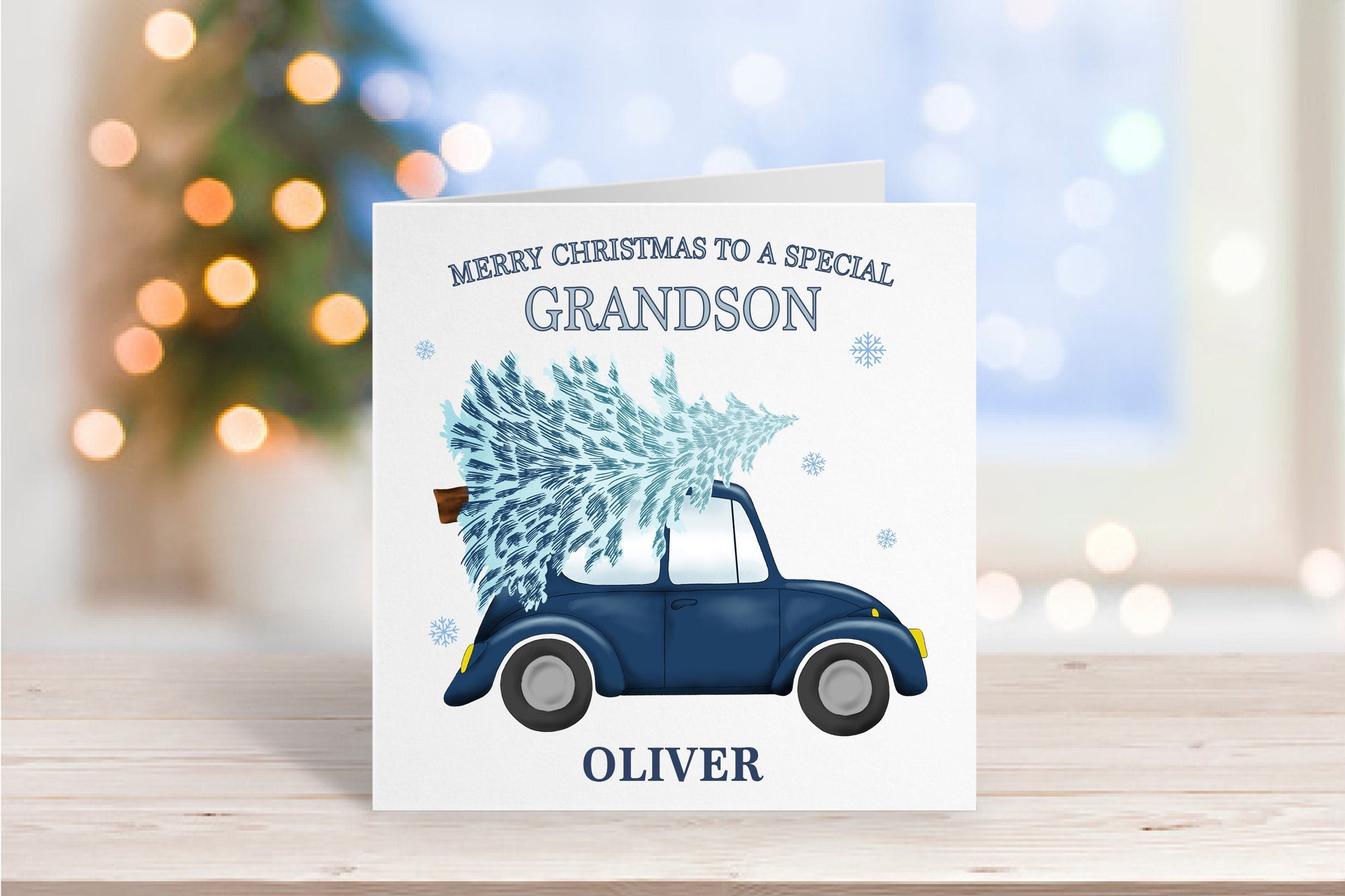 Personalised Car Christmas Card - Grandson Christmas Card - Son Christmas Card - Baby's First Christmas - Christmas Card