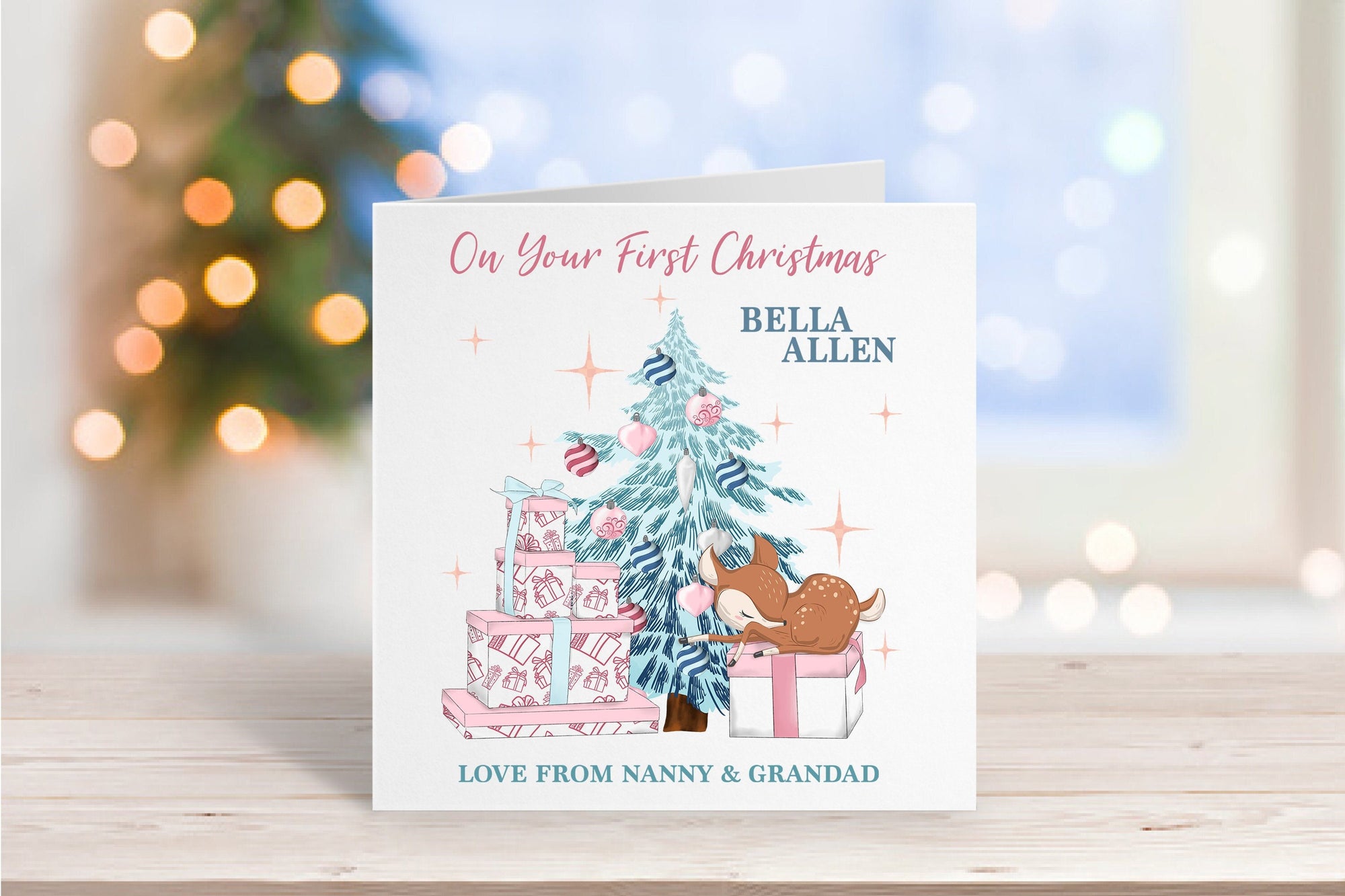 Personalised First Christmas Card - Baby Christmas Card - Newborn Christmas Card - Baby's First Christmas