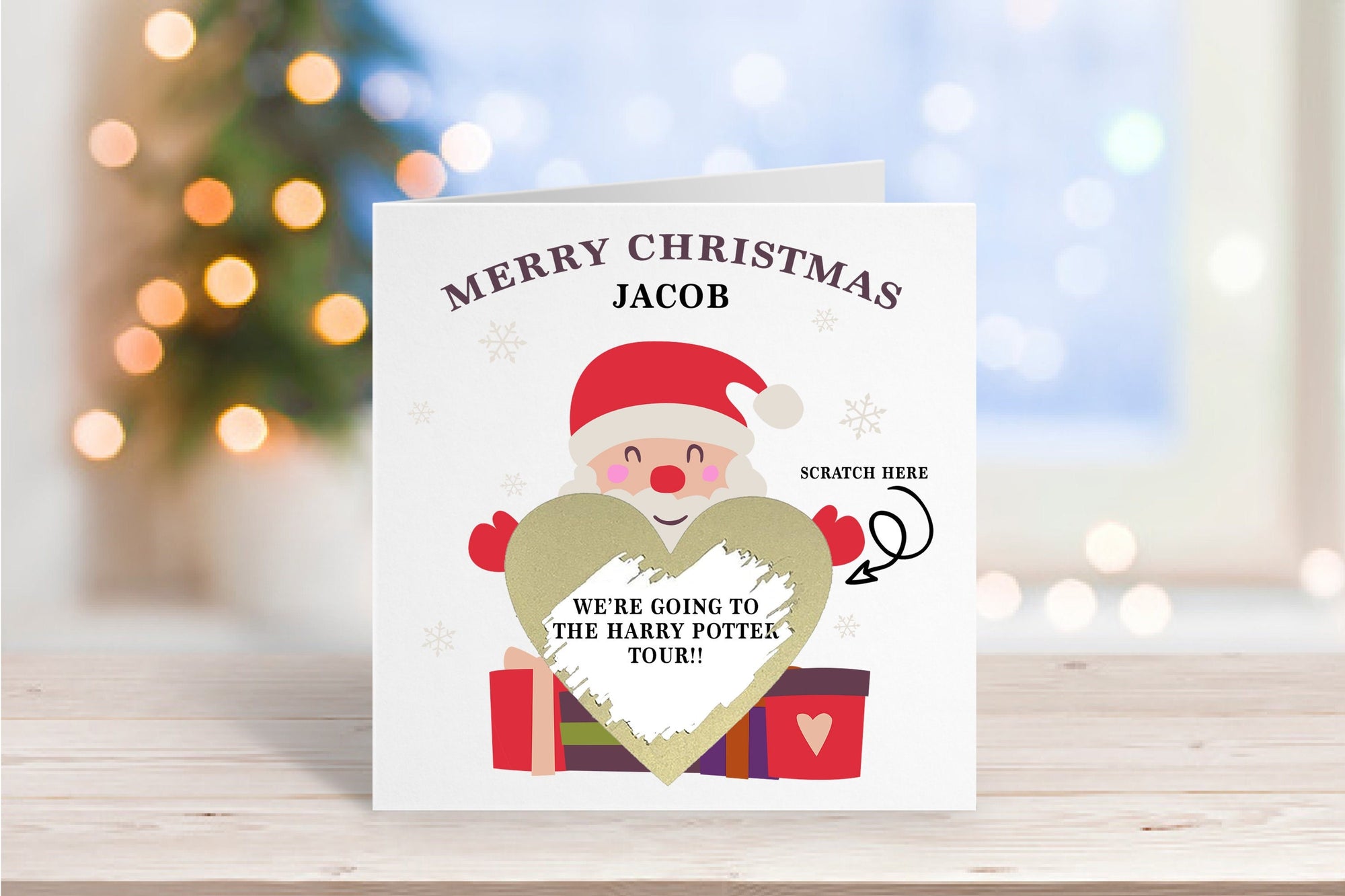 Personalised Scratch Surprise Christmas Card - Surprise Christmas Gift - Travel Christmas Gift - Christmas Scratch Card - Christmas Card