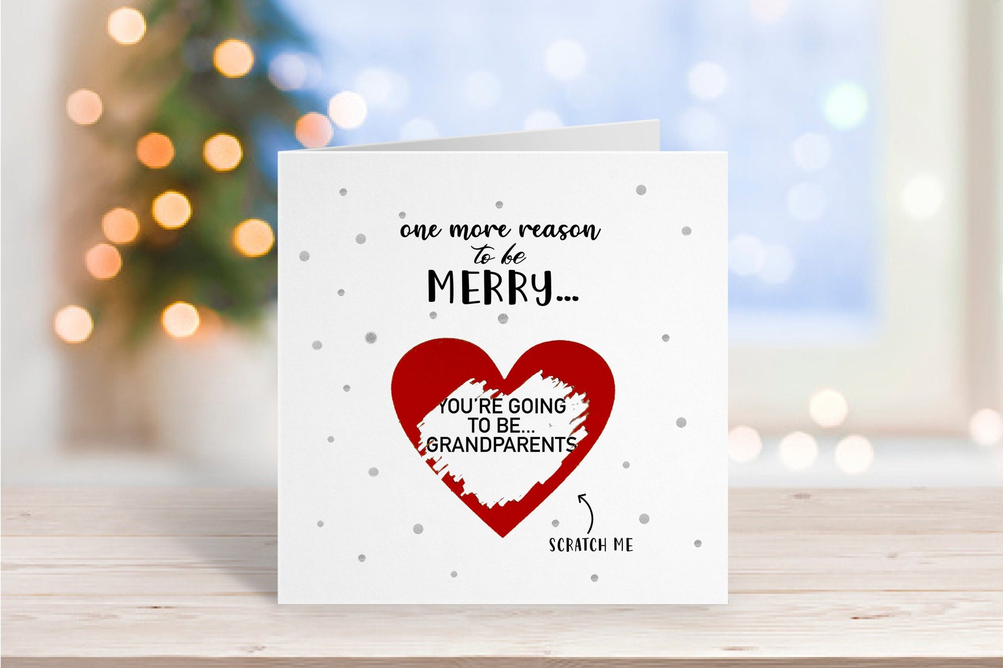 Personalised Christmas Family Pregnancy Announcement Scratch Card - First Time Parents - New Baby - Surprise Pregnancy - Pregnancy reveal