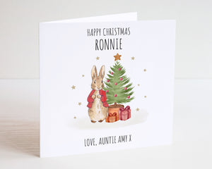 Personalised Bunny Christmas Card - Grandson Christmas Card - Granddaughter Christmas Card - Baby's First Christmas - Niece Christmas Card