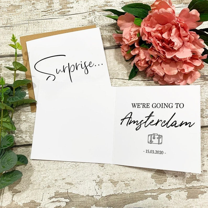 Personalised Surprise Holiday Reveal Card - Weekend Break Reveal - We're Going Away Card