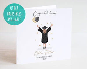 Personalised Graduation Card - Graduated Card - Celebration Card - Graduation Greeting Card - Girl Graduation Card - So She Did - C106