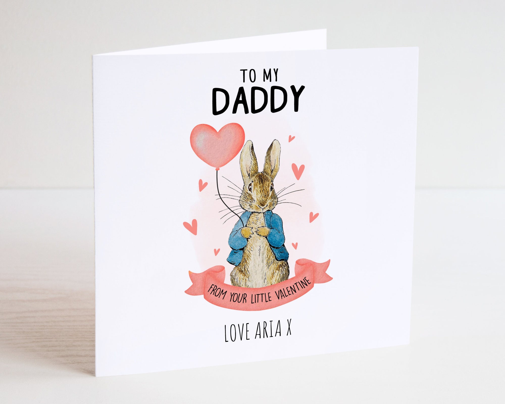 Personalised Valentines Daddy Card - First Valentines - Daddy Card - Valentines Balloon Card - On Your First Valentines - Kids Valentines