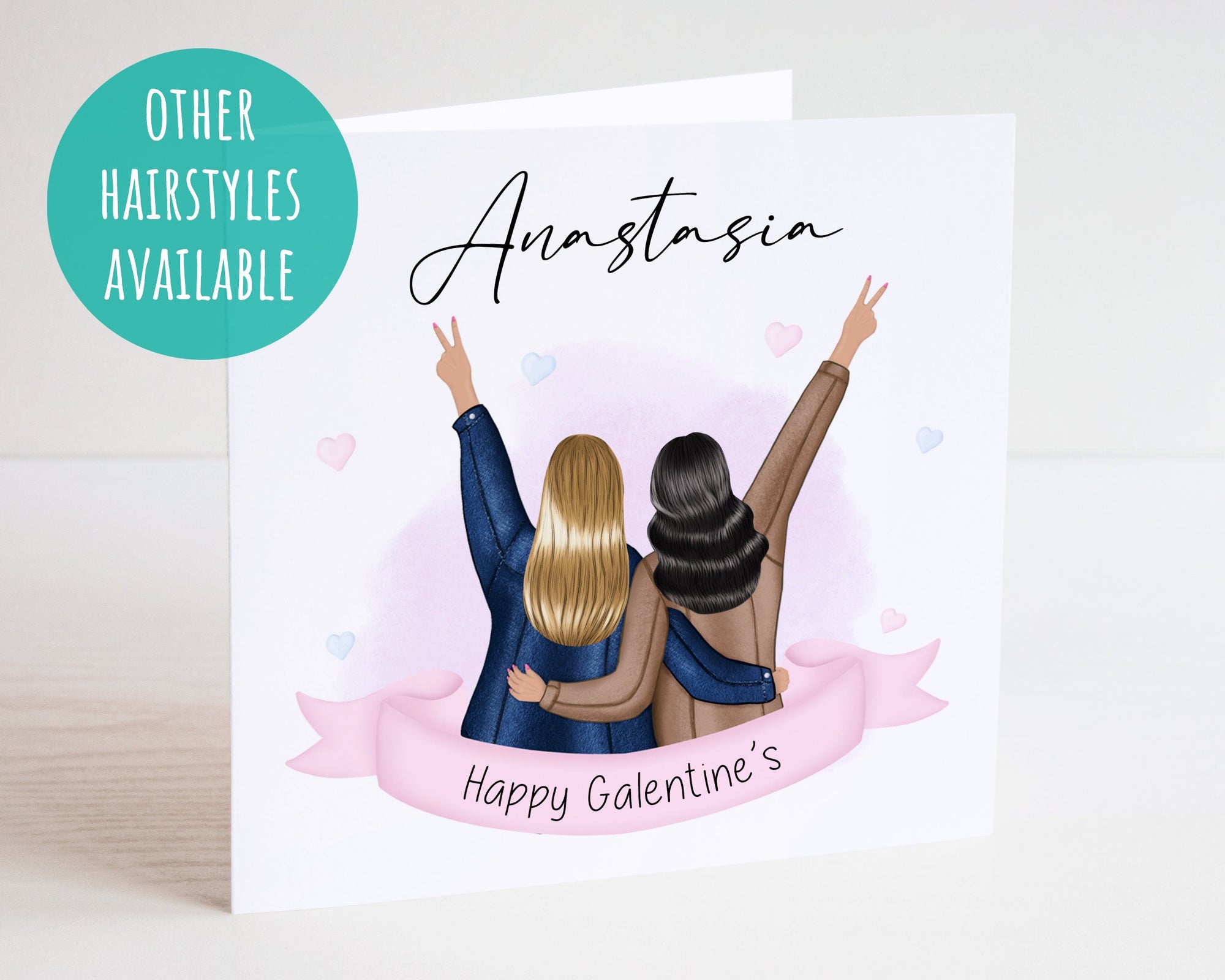 Personalised Valentines / Galentines Card - Valentine's Day - Galentine's - Valentines Day For Her - Valentines Day Wreath