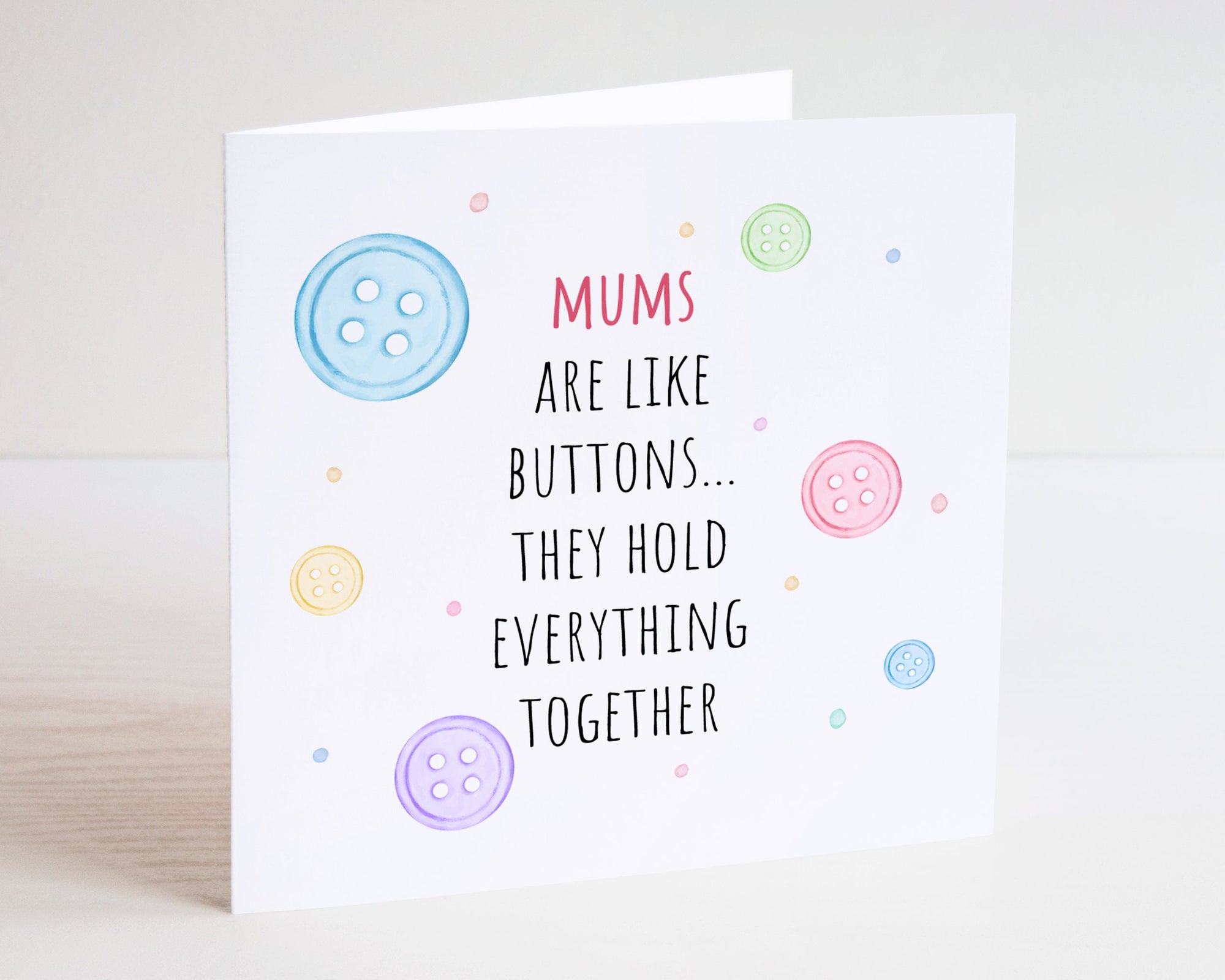 Mums Are Like Buttons Card - Happy Mother's Day - Nanny Card - Mother Card - Mum Birthday - Nan Birthday