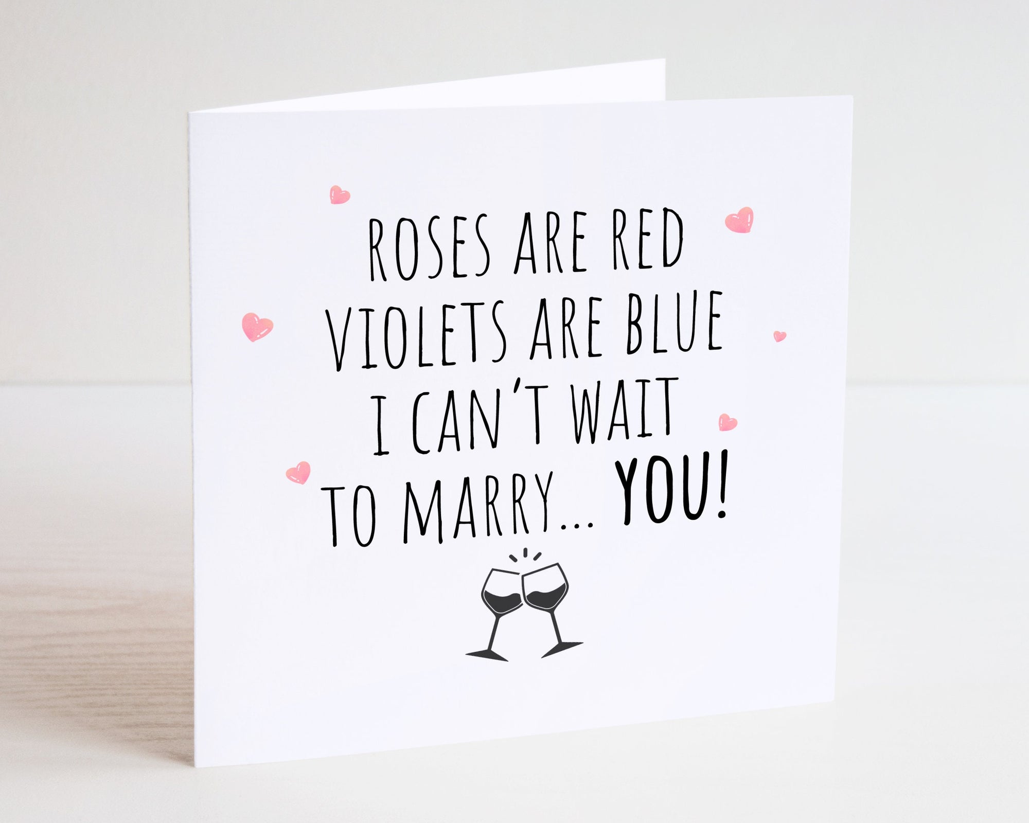 I Can't Wait To Marry You Card - Roses Are Red - Husband To Be - Wife To Be - Fiance Card - Fiancee Card - Valentine's Day Card