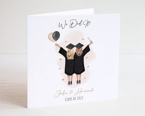 Personalised Bestie Graduation Card - Graduated Card - Celebration Card - Graduation Greeting Card - Girl Graduation Card - We Did It - C145