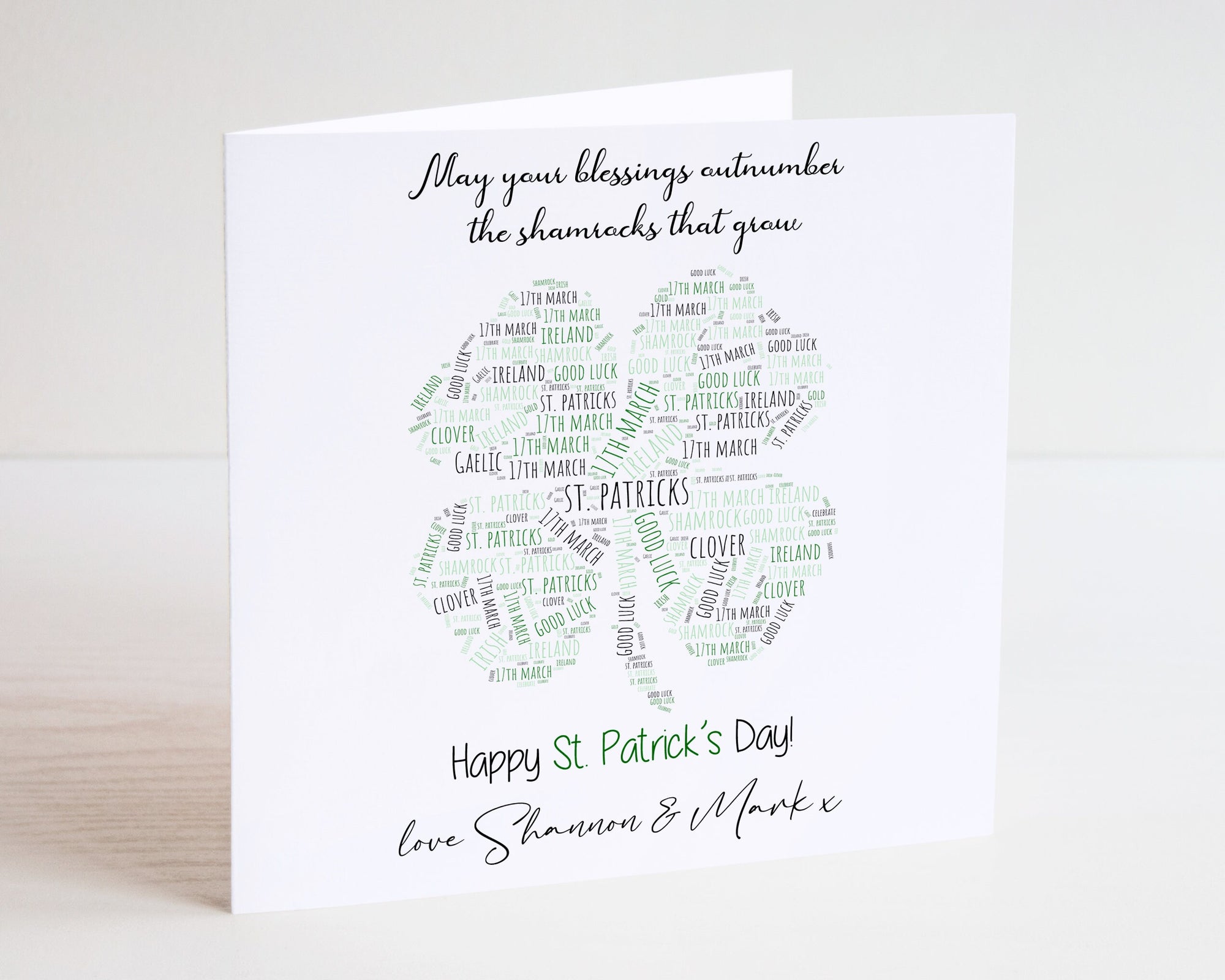 St Patrick's Day Card - Happy St Patricks Day - 17th March - St Patricks - Shamrock