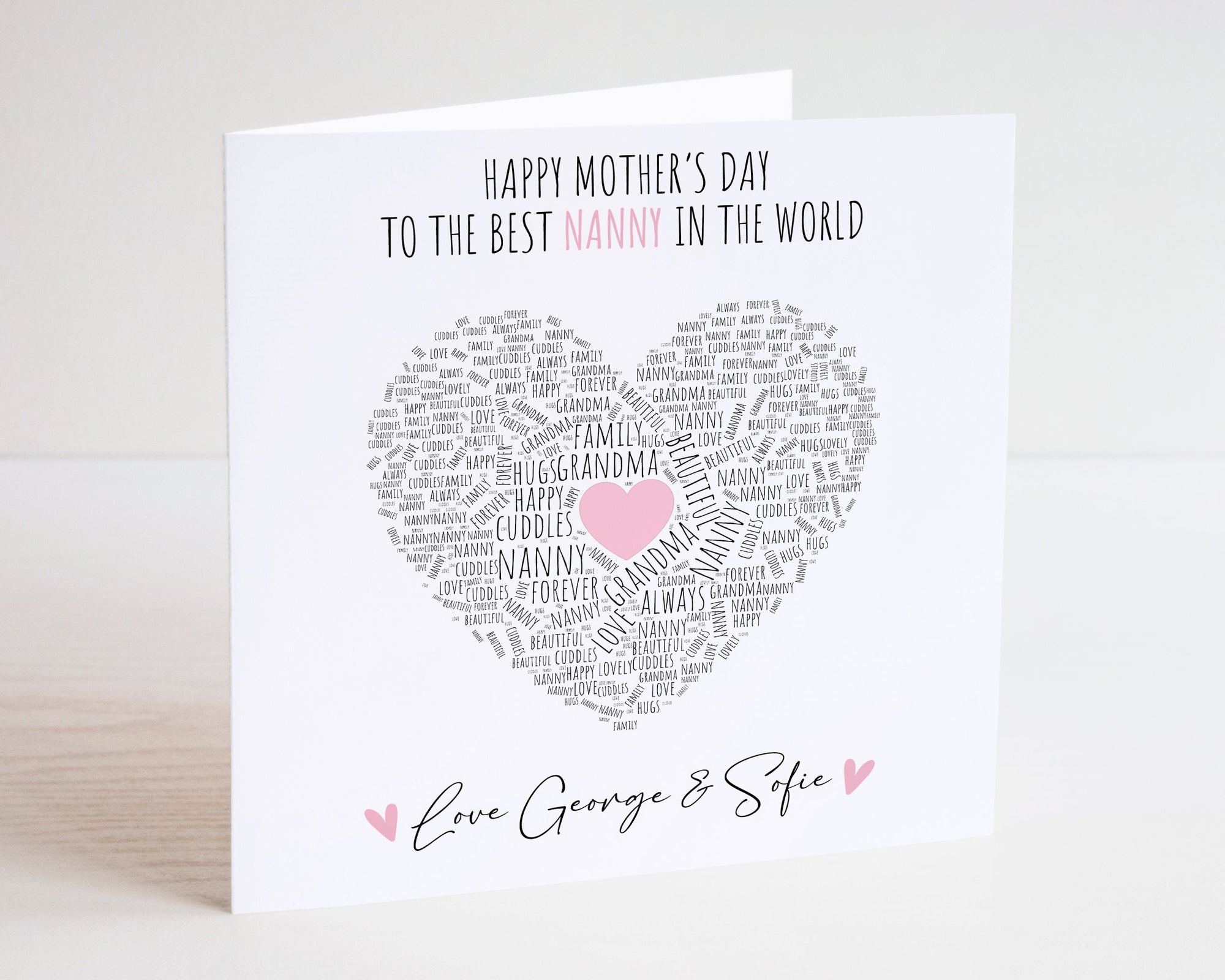 Personalised Nanny Mother's Day Card - Happy Mother's Day - Nanny Gift - Grandkids Card - To My Nanny Card