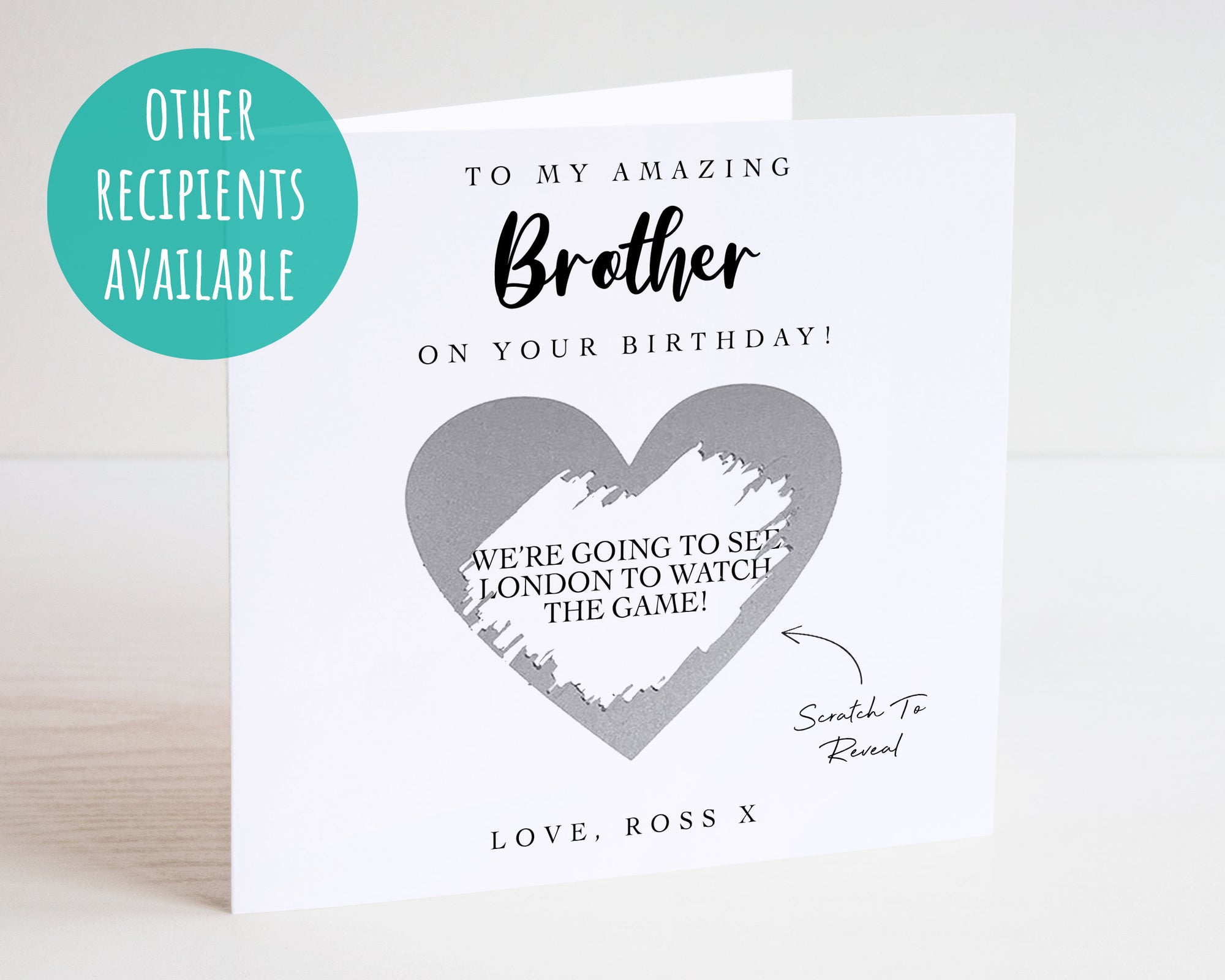 Personalised Surprise Scratch Card - Reveal Card - Weekend Break Reveal - We're Going Away Card - Gift Surprise - Brother Birthday Surprise