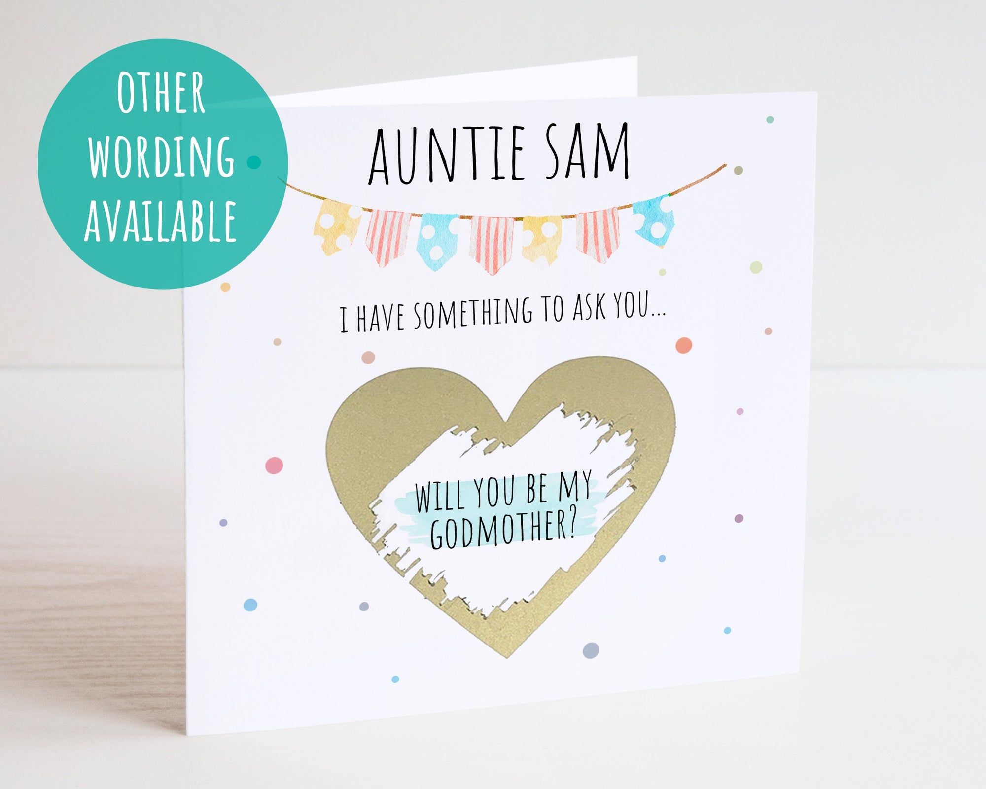 Godparent Proposal Card - Personalised Card - Christening Card - Godmother Card - Godfather Card - Godparent Reveal Scratch Card