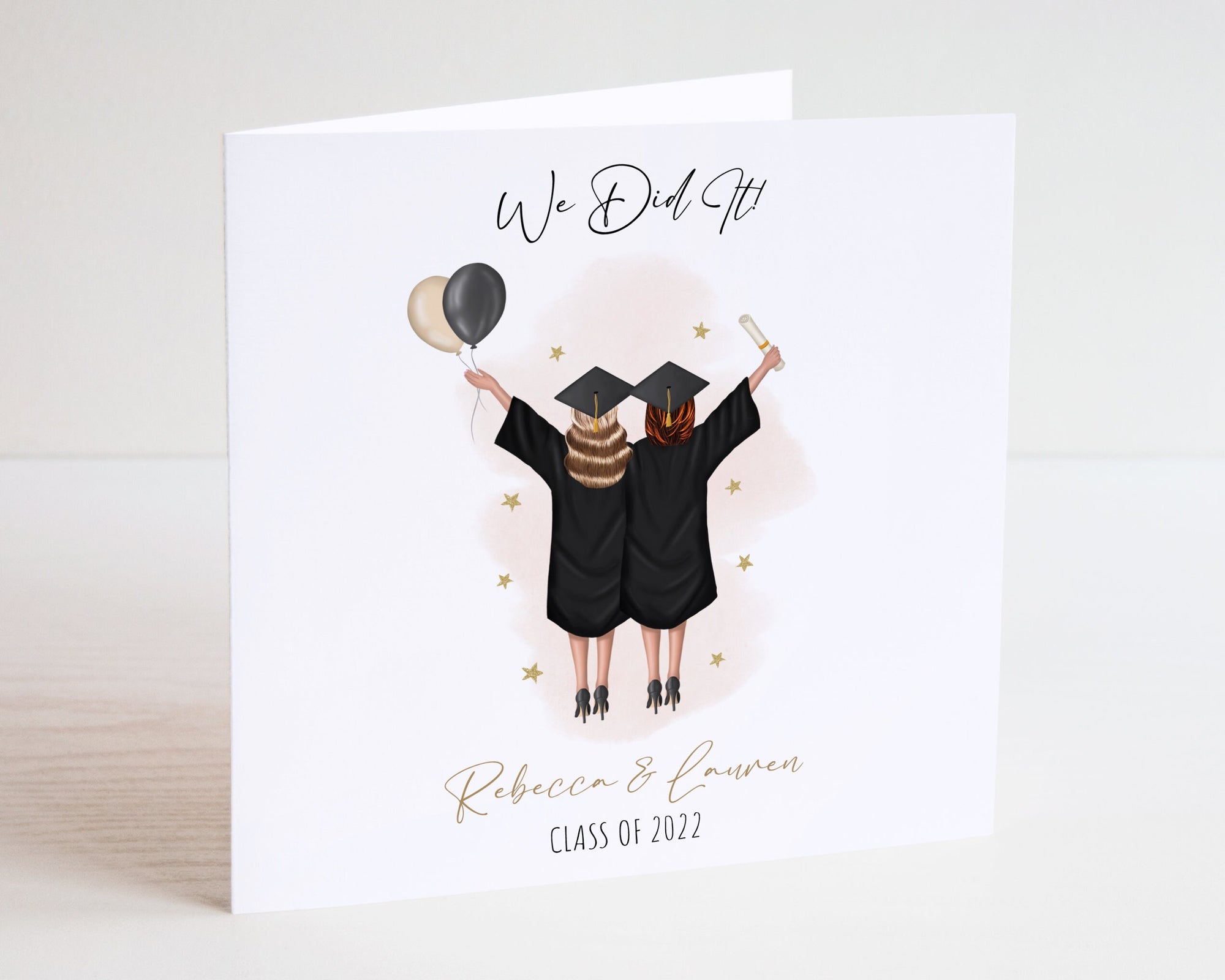 Personalised Bestie Graduation Card - Graduated Card - Celebration Card - Graduation Greeting Card - Girl Graduation Card - We Did It - C145