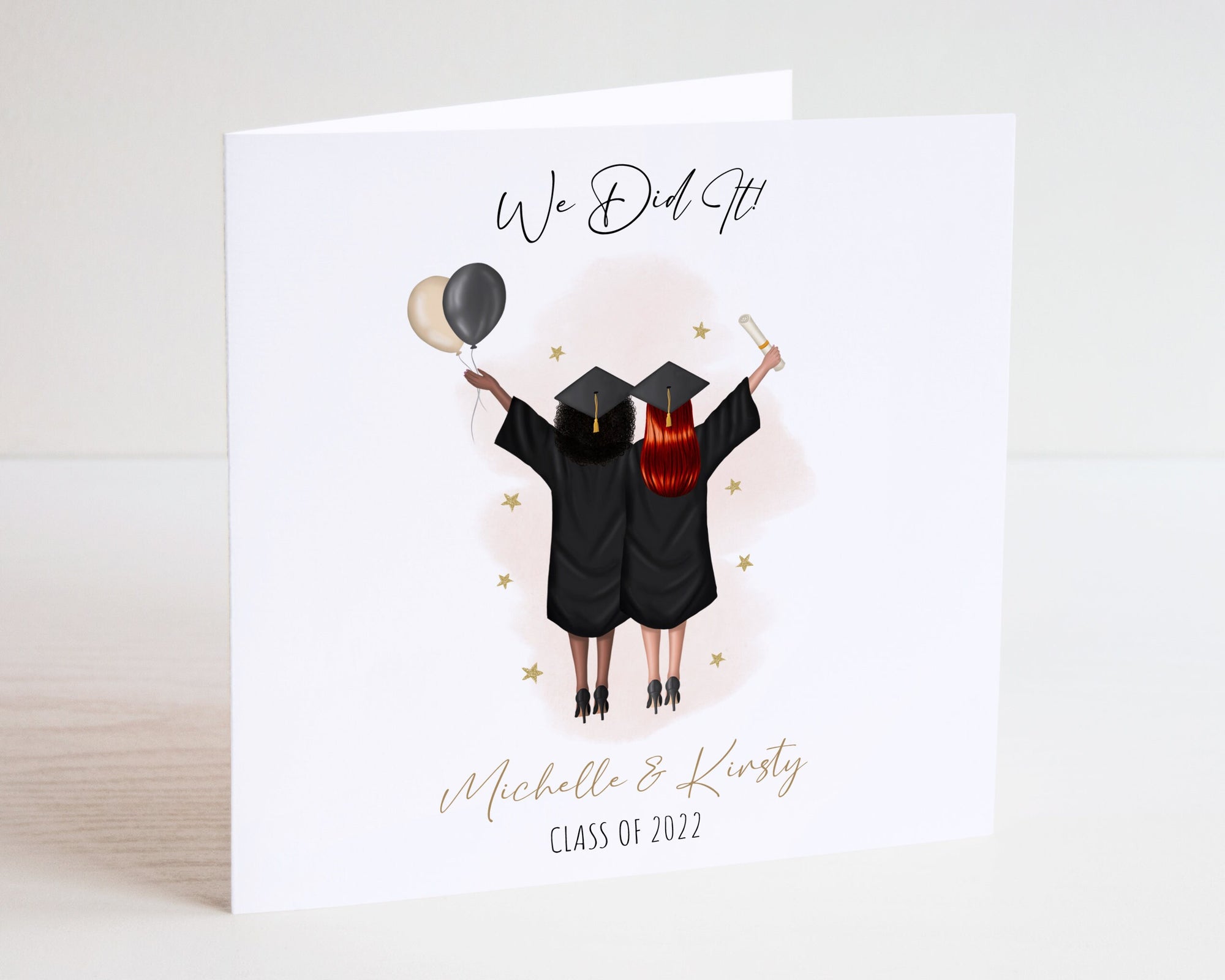 Personalised Bestie Graduation Card - Graduated Card - Celebration Card - Graduation Greeting Card - Girl Graduation Card - We Did It - C145