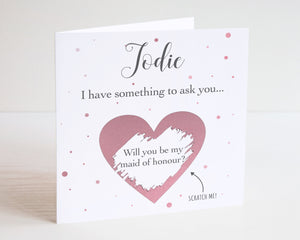 Will You Be My Bridesmaid Surprise Scratch Card - Maid Of Honour Card - Wedding Cards - Bridesmaid Card