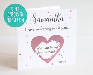 Will You Be My Bridesmaid Surprise Scratch Card - Maid Of Honour Card - Wedding Cards - Bridesmaid Card