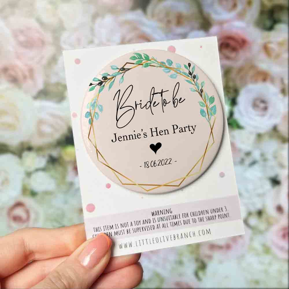 Personalised Hen Party Badge - Wedding Role Badge - Hen Party Favours - Hen Party Gift