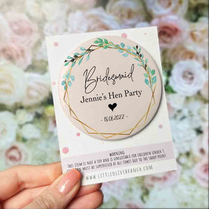 Personalised Hen Party Badge - Wedding Role Badge - Hen Party Favours - Hen Party Gift