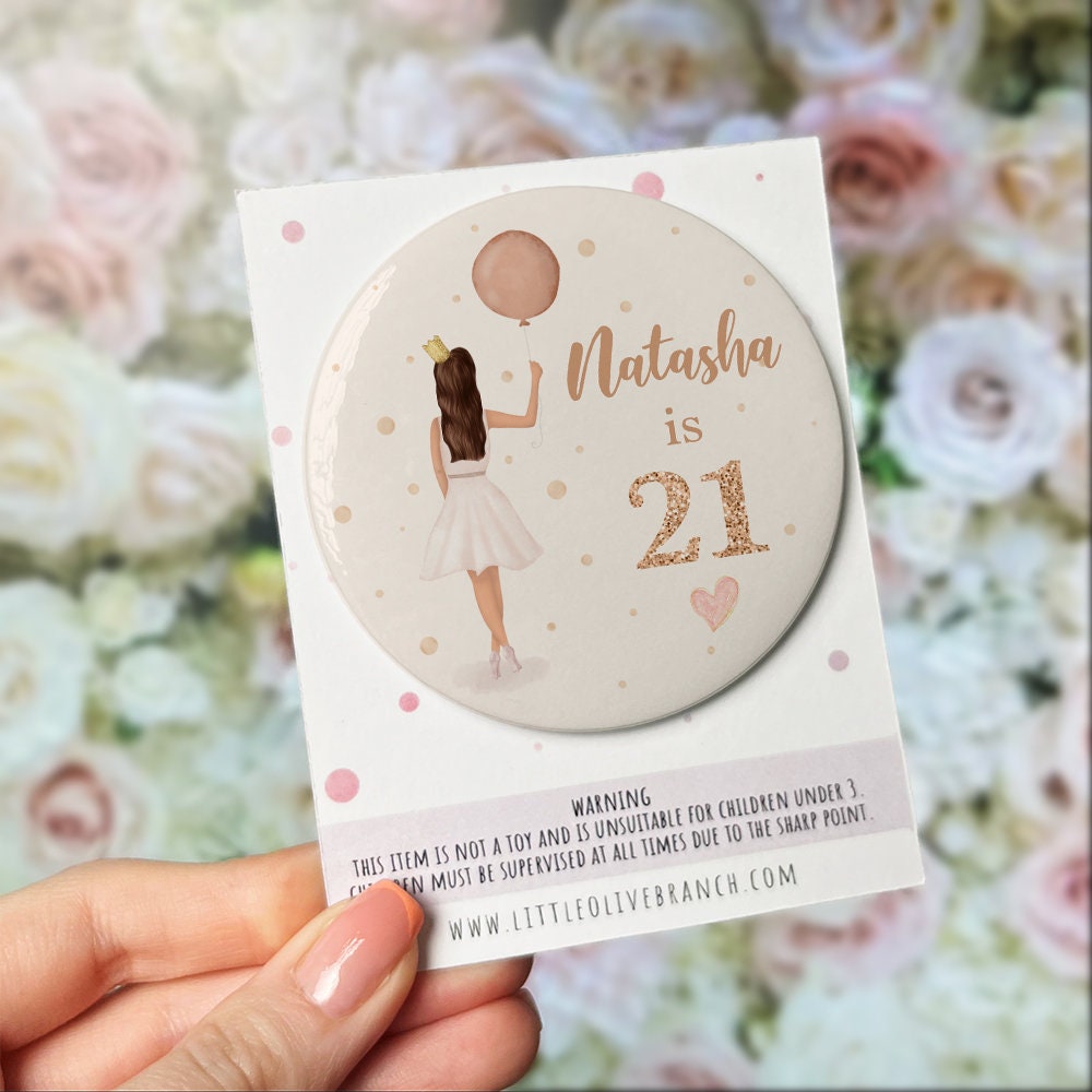 Personalised Birthday Girl Badge - 21st Birthday Badge - 18th Birthday Badge - 16th Birthday Badge - 30th Birthday Badge