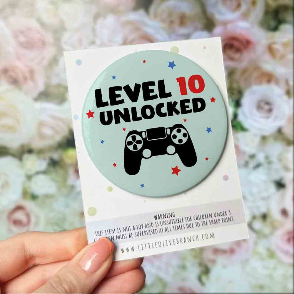 Gamer Birthday Badge - Kids Birthday - Child Birthday Badge - Gaming Birthday