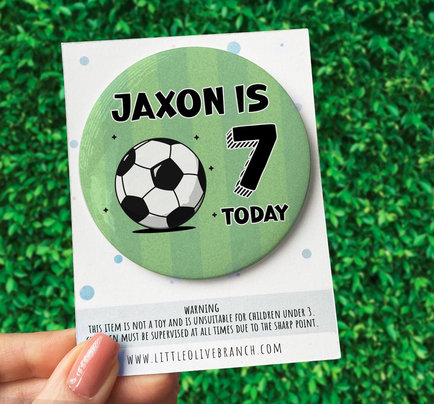 Football Birthday Badge - Kids Birthday - Child Birthday Badge - Football Birthday