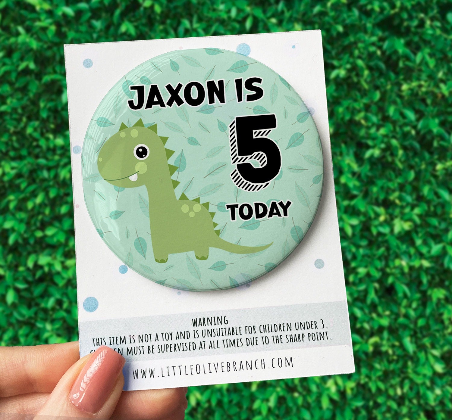 Dinosaur Birthday Badge - Kids Birthday - Child Birthday Badge - Dinosaur Birthday - B101