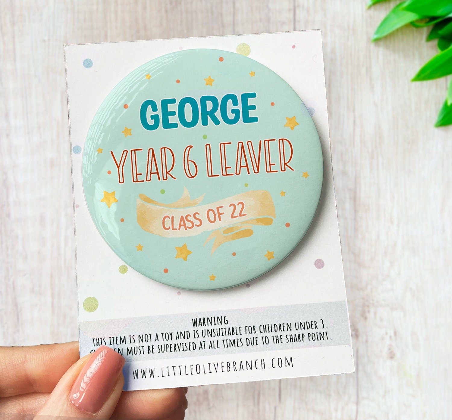 Personalised School Leaver Badge - Year 6 Leaver Badge - Celebration Badge - Kids School Leaver Gift