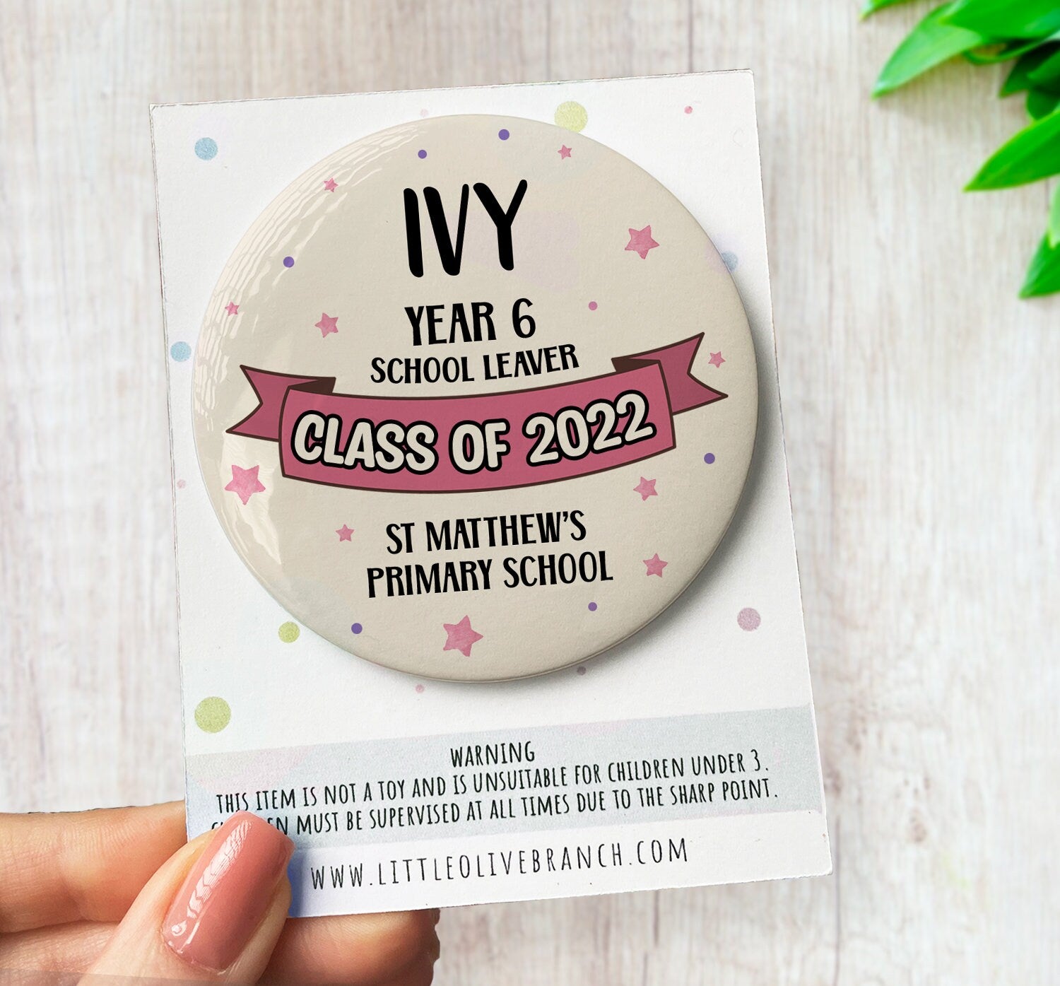 Personalised School Leaver Badge - Year 6 Leaver Badge - Celebration Badge - Kids School Leaver Gift